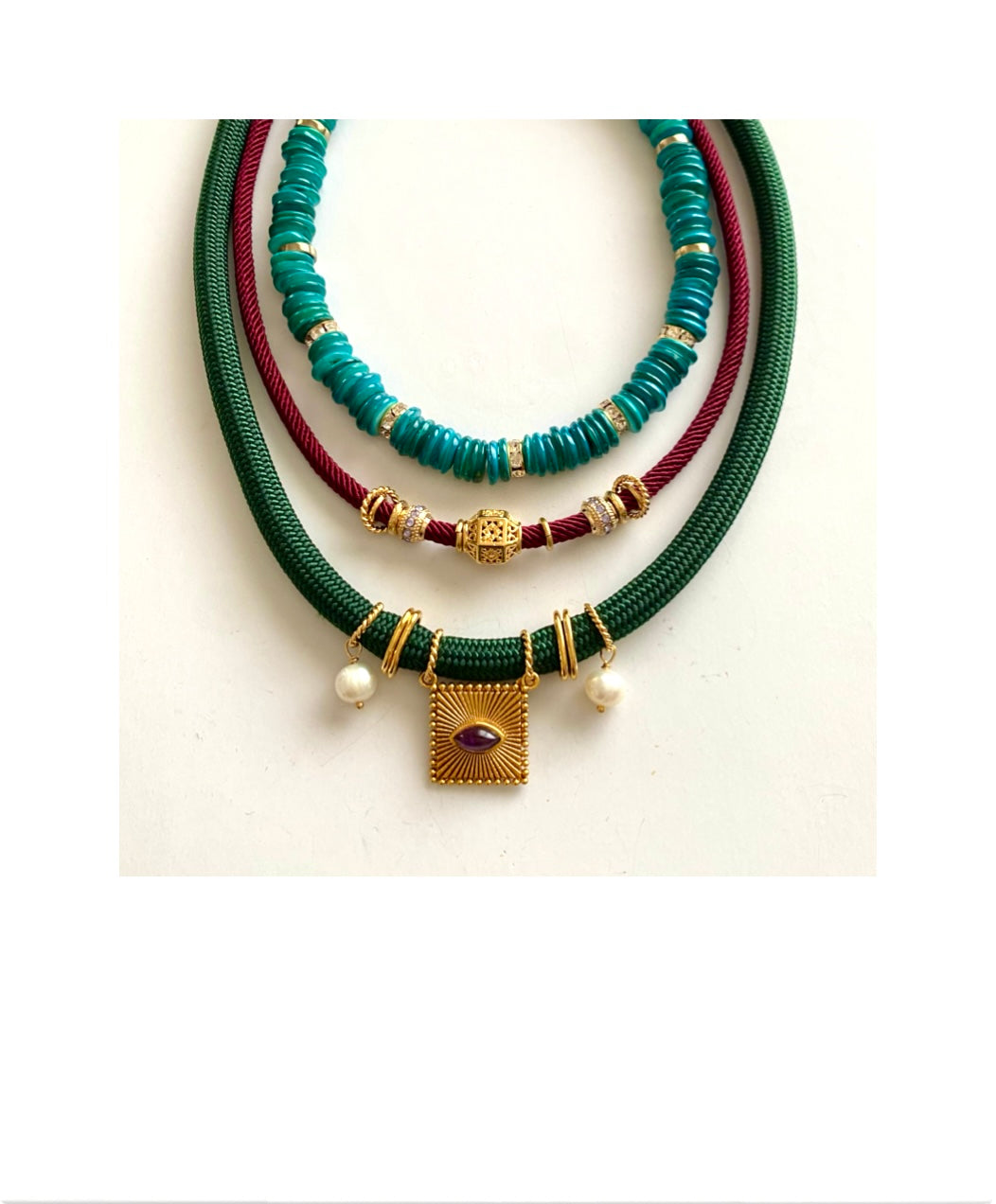 Blue cord with charms