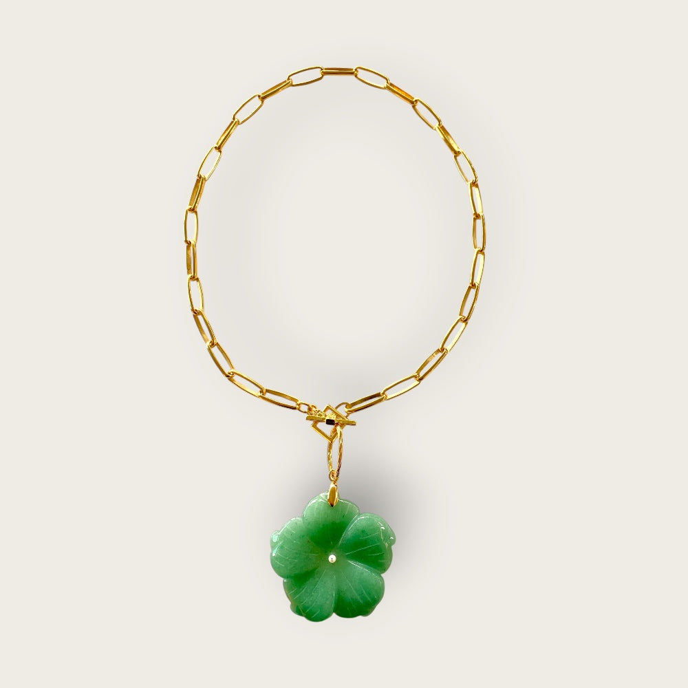 Necklace with Aventurine flower