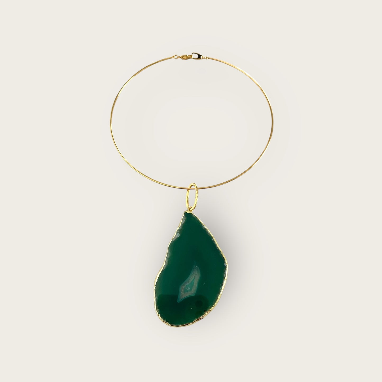 Choker with green Agate