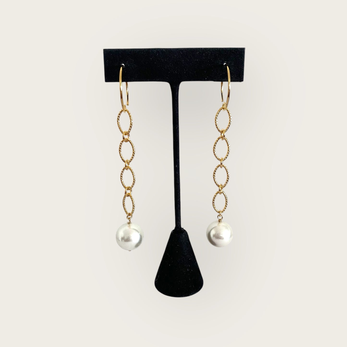 Long pearl earrings