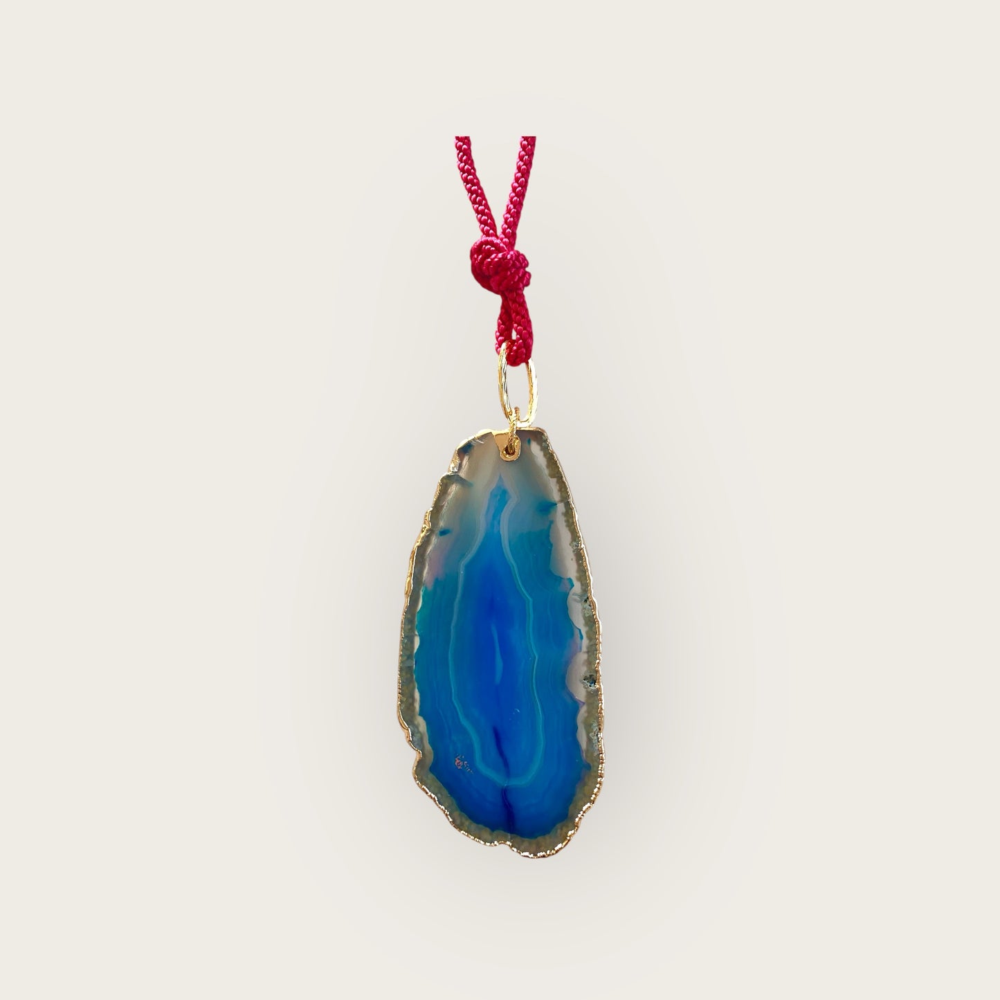Agate on silk cord with tassels