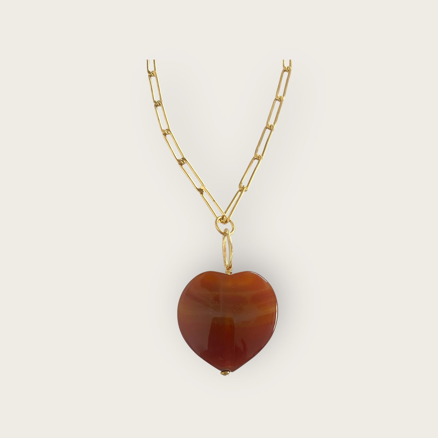 Long necklace with Agate heart