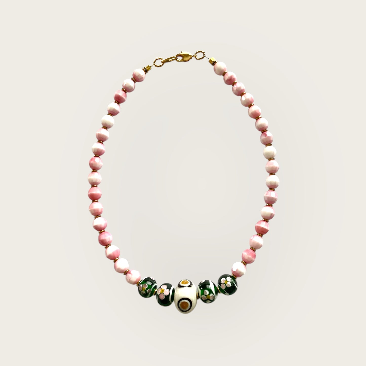 Glass pearl necklace