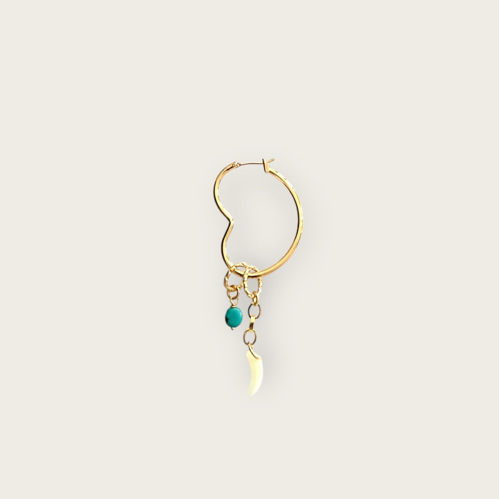 Single heart earring