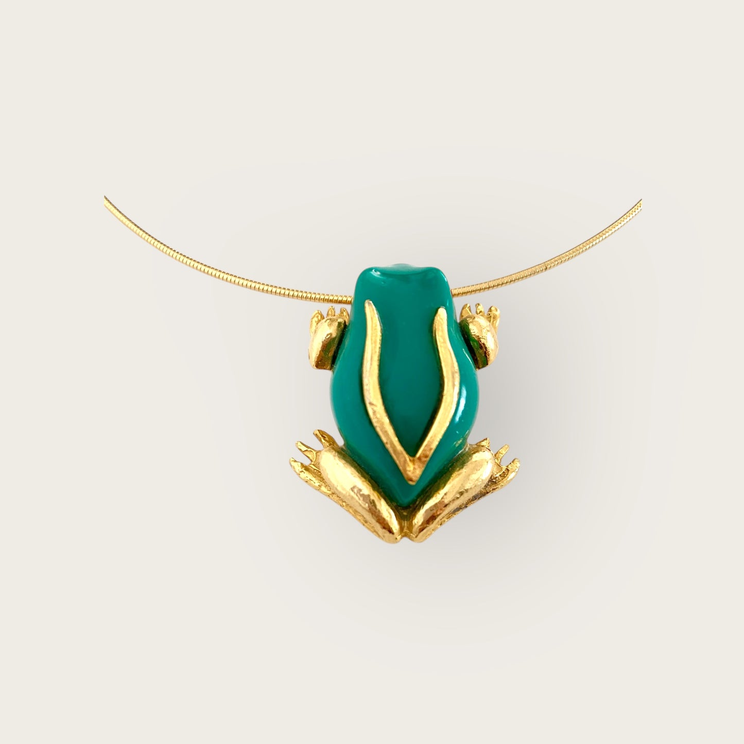 Vintage Frog pendant with choker