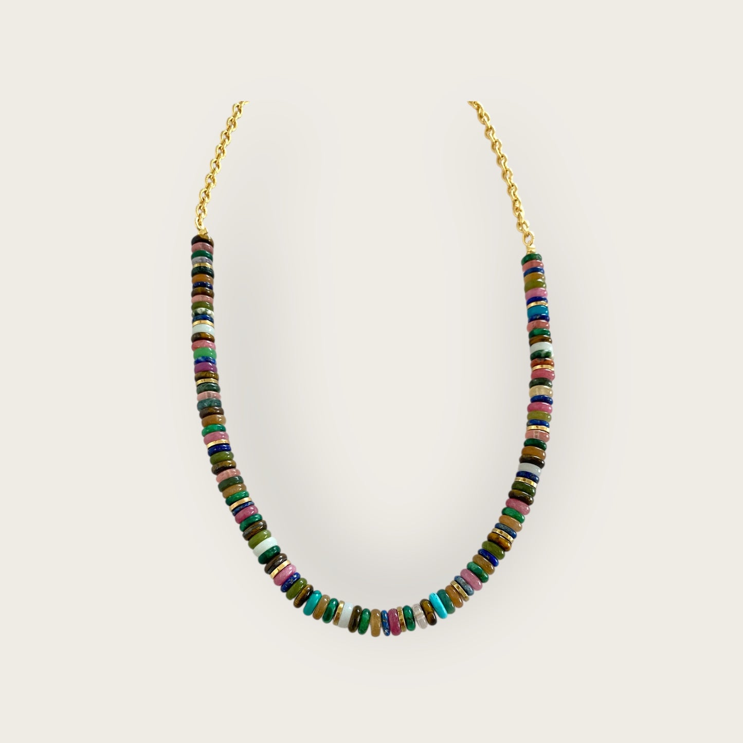Necklace with gemstone discs