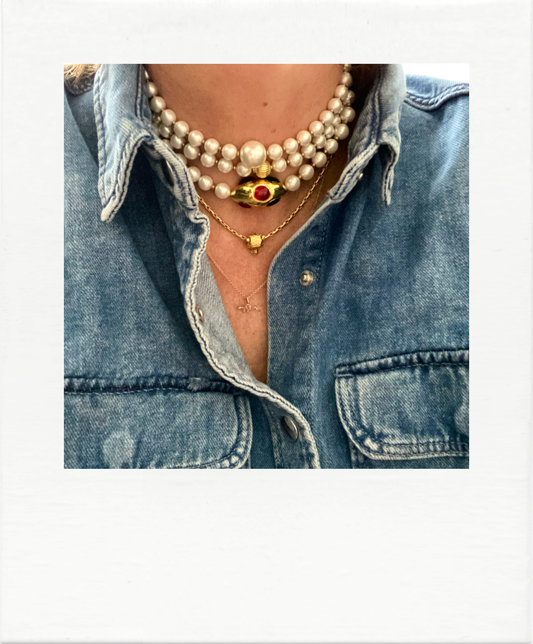 Ras du cou in shell pearl