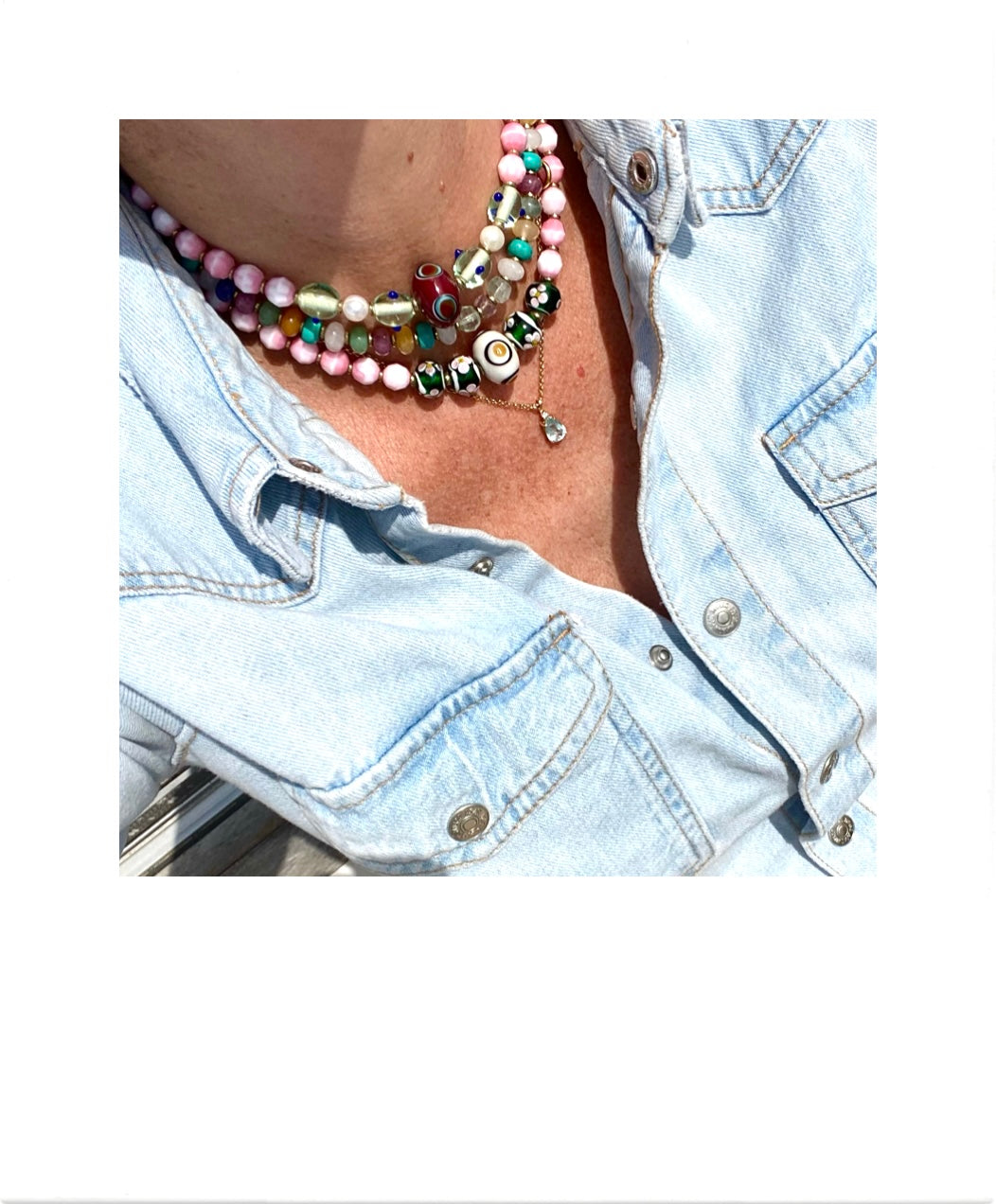 Handmade glass necklace