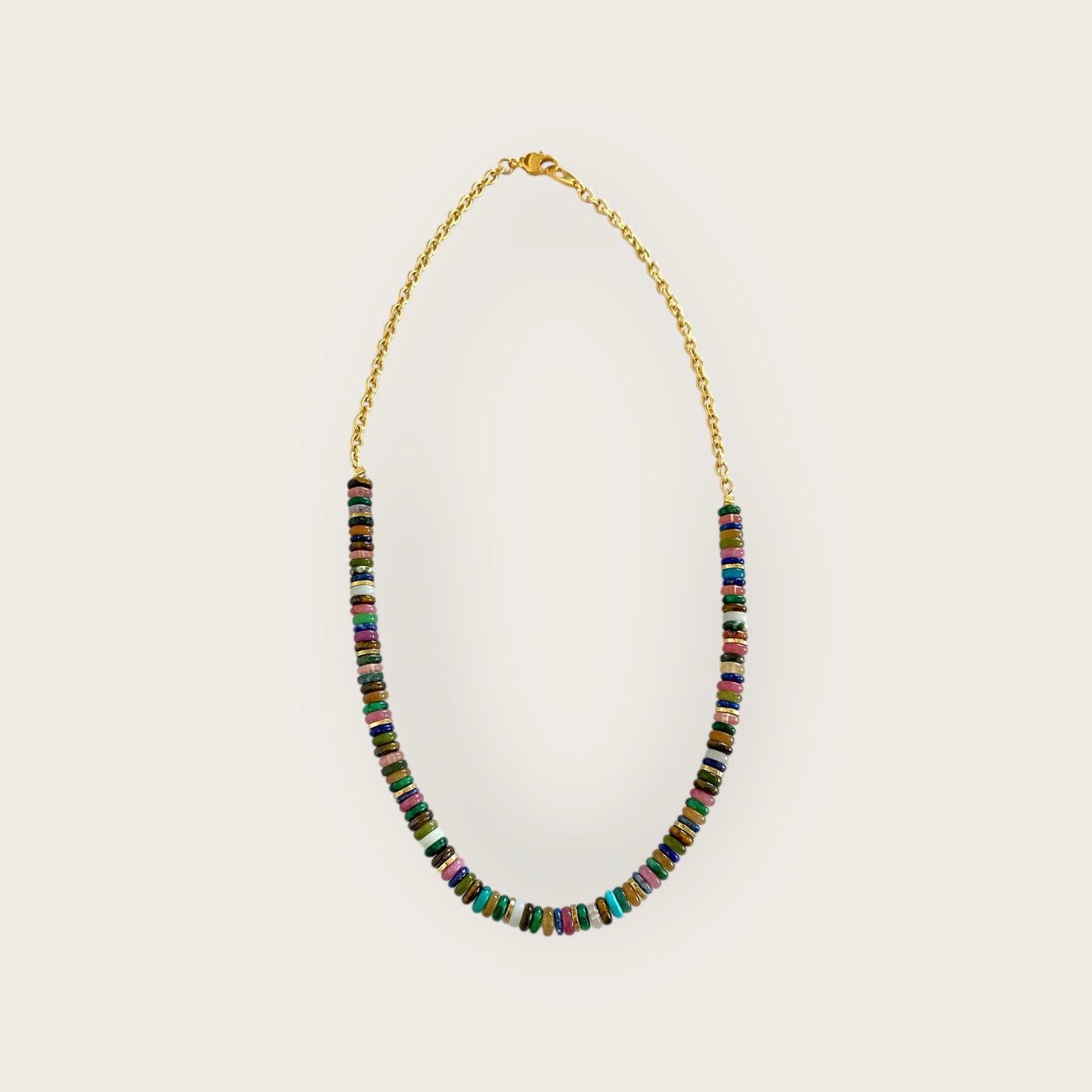 Necklace with gemstone discs
