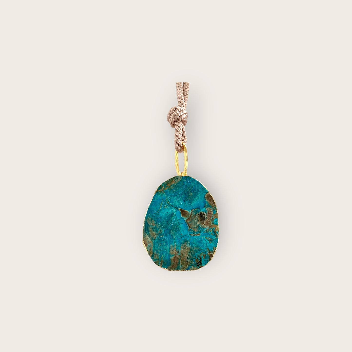 Botswana turquoise pendant on silk cord