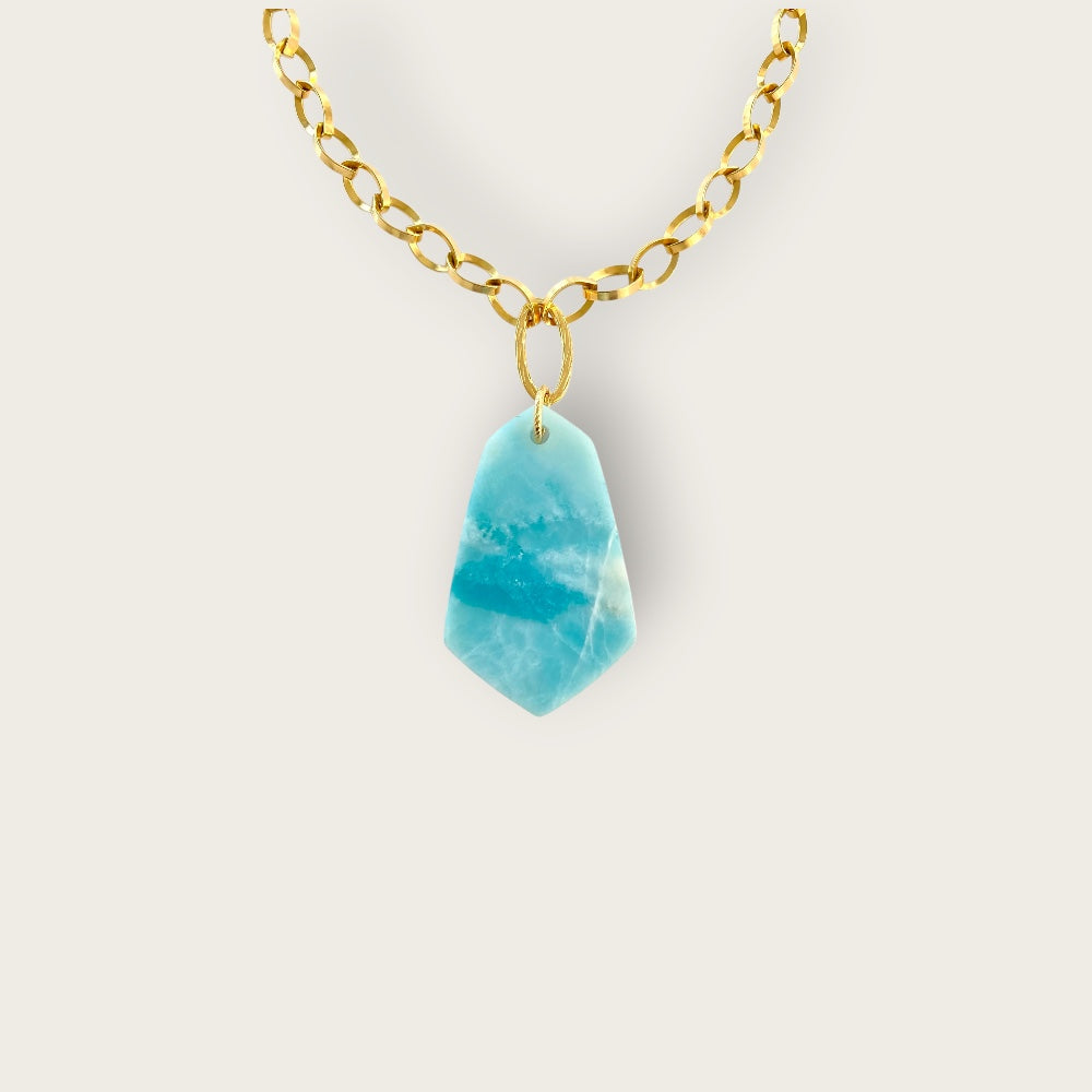 Chunky chain necklace with Amazonite
