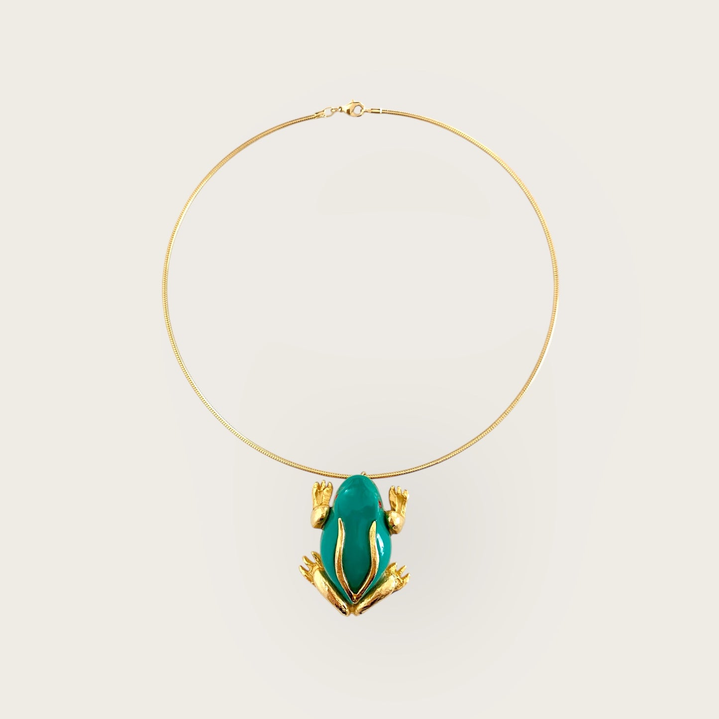 Vintage Frog pendant with choker