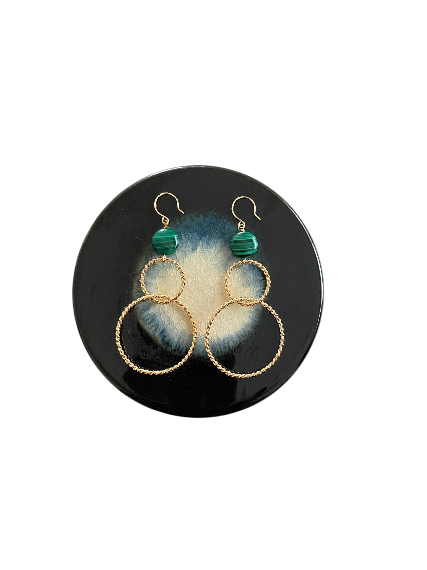 Hola hoops with malachite