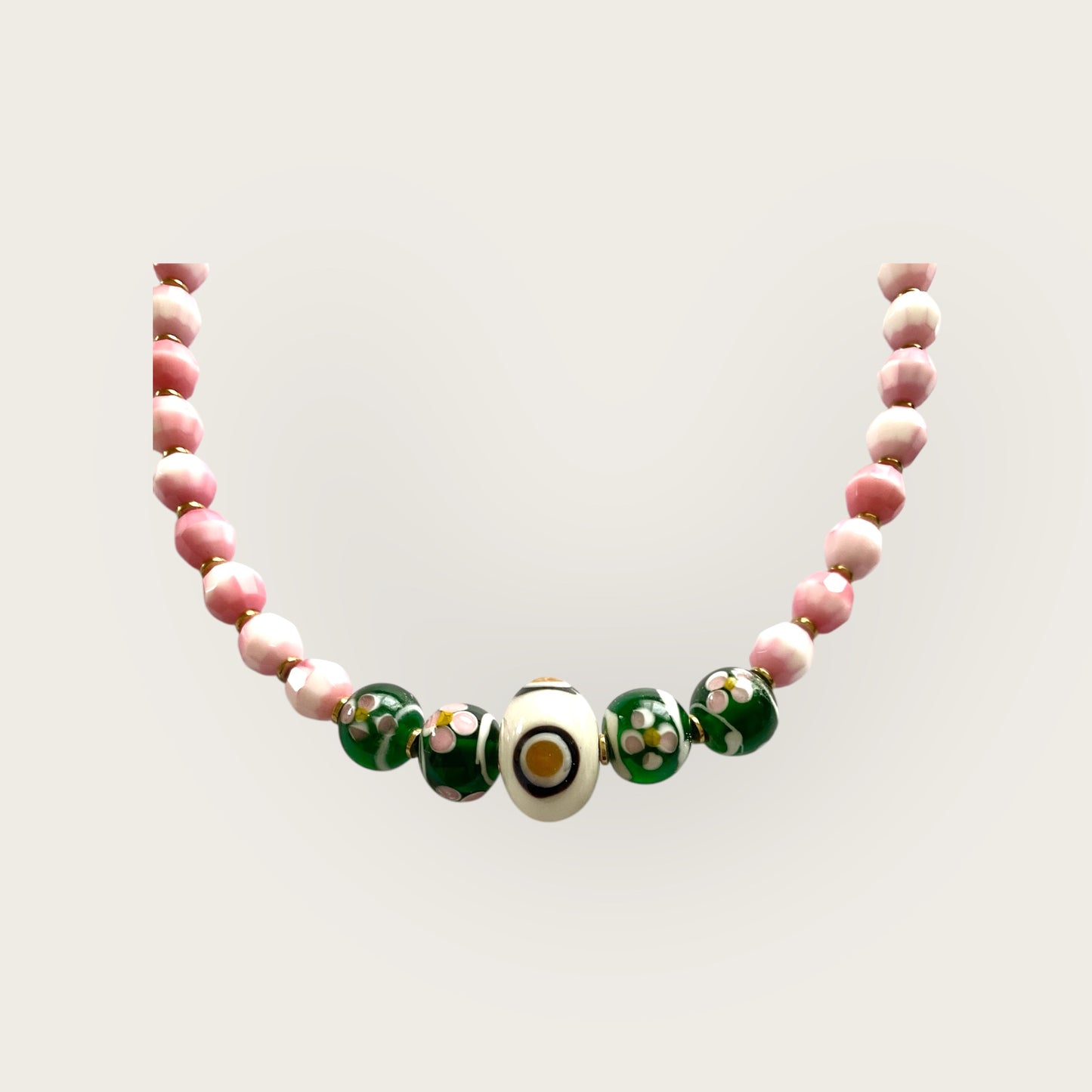 Glass pearl necklace
