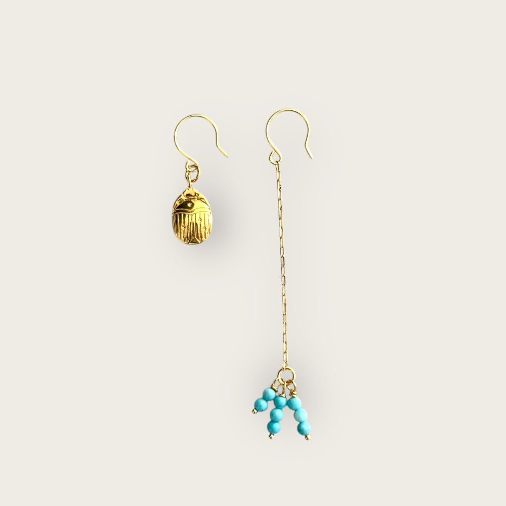 Earrings with sarabee and turquoise