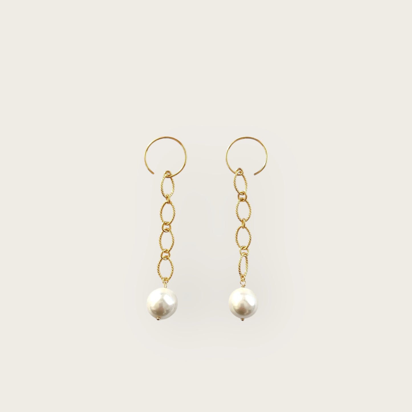 Long pearl earrings