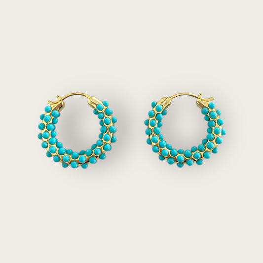 Hoops with turquoise