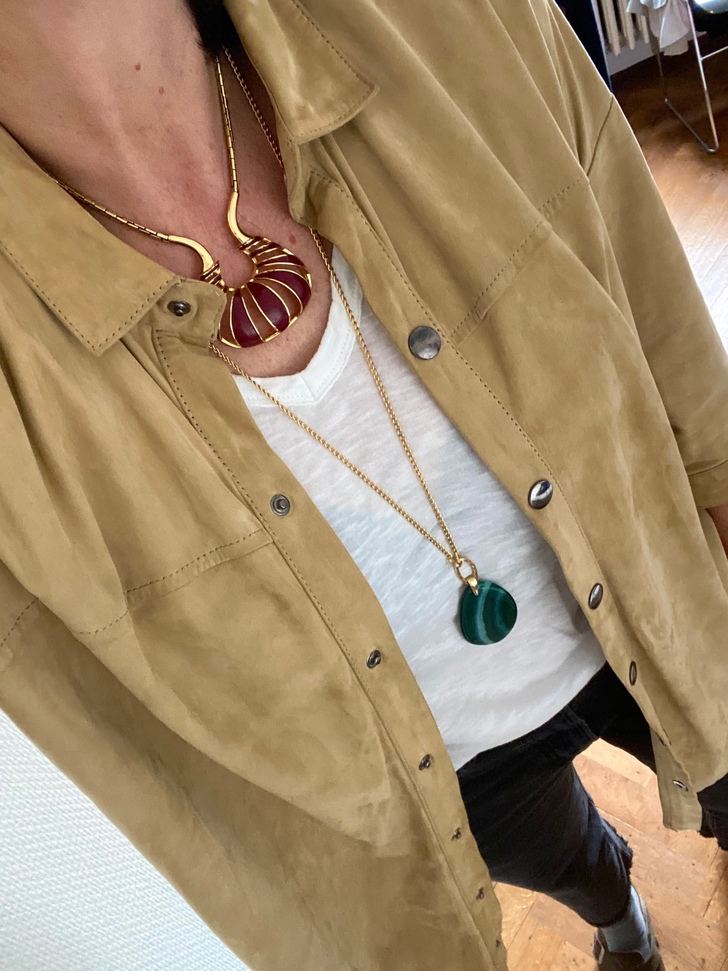 Long green Agate necklace