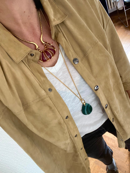 Long green Agate necklace