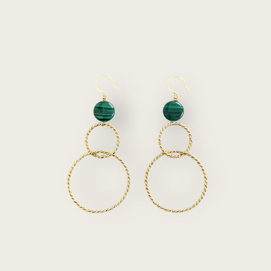 Hola hoops with malachite