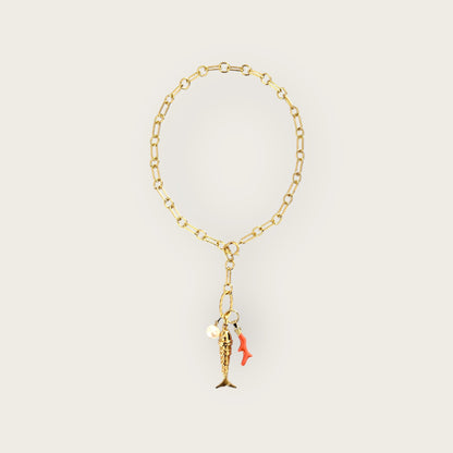 Necklace with fish and coral