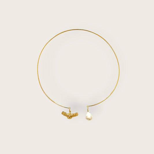 Choker with eagle and baroque pearl