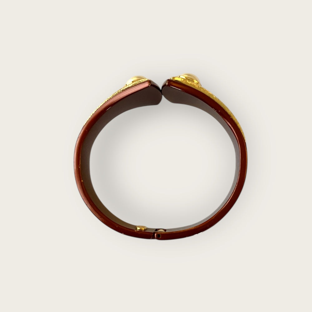 Vintage 80’ bracelet in gold and burgundy with pearls
