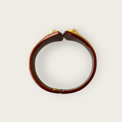 Vintage 80’ bracelet in gold and burgundy with pearls