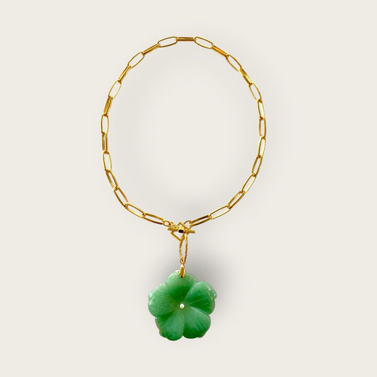 Necklace with Aventurine flower