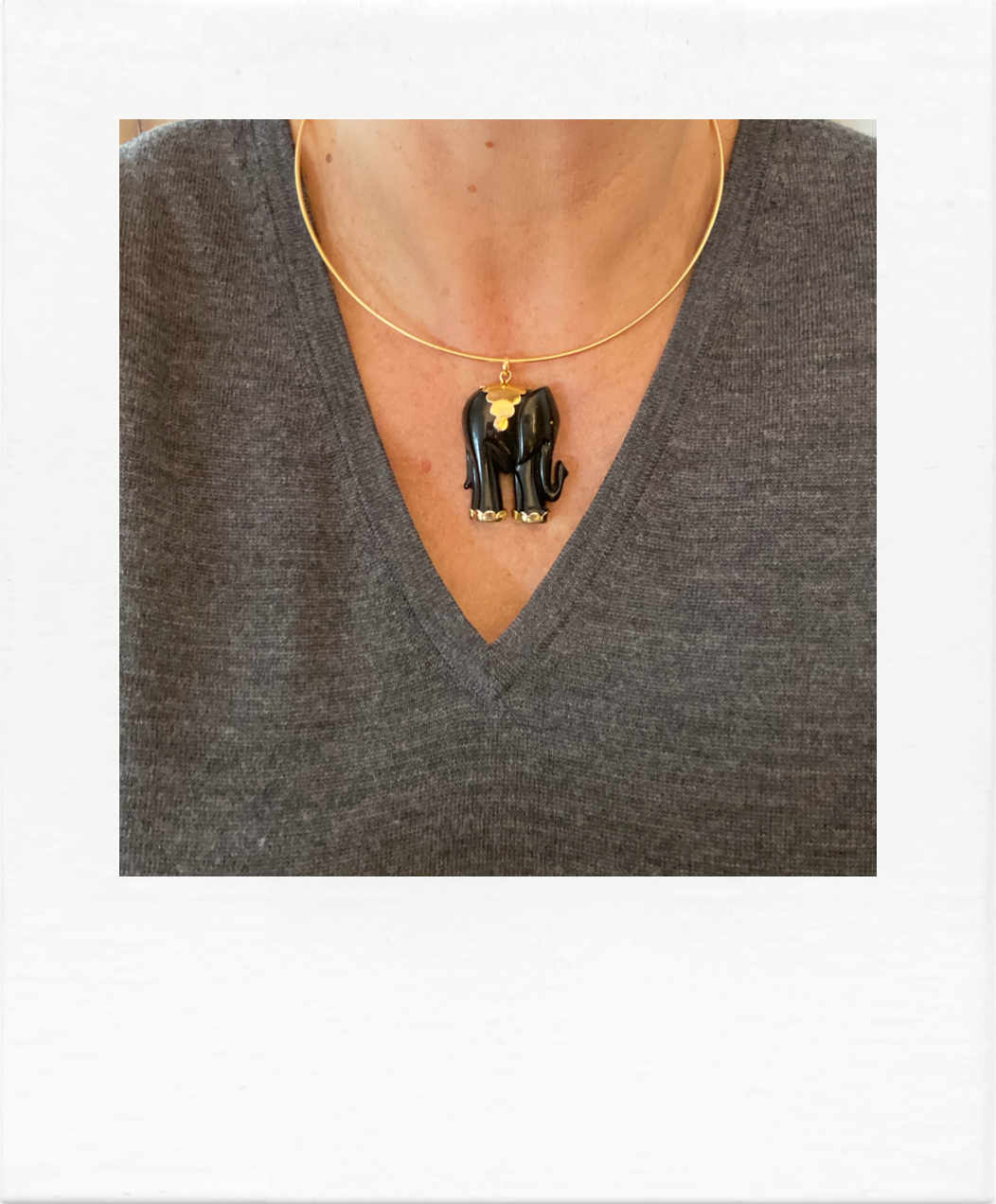 Vintage elephant on necklace