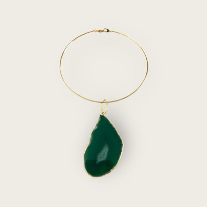 Choker with green Agate