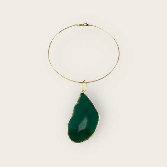 Choker with green Agate