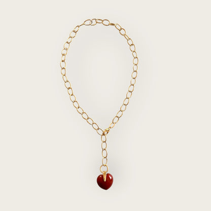 Necklace with Heart in red Jasper