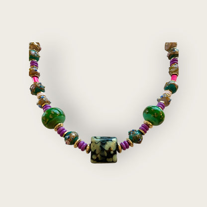 Glass bead necklace