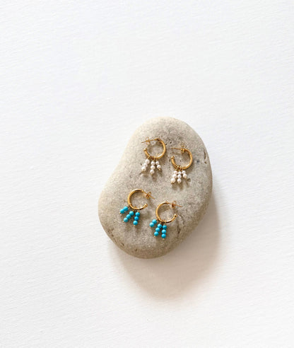 Small hoops with turquoise pearls