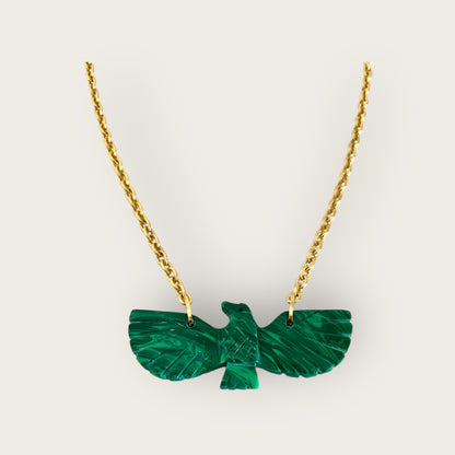 Malachite Bird necklace