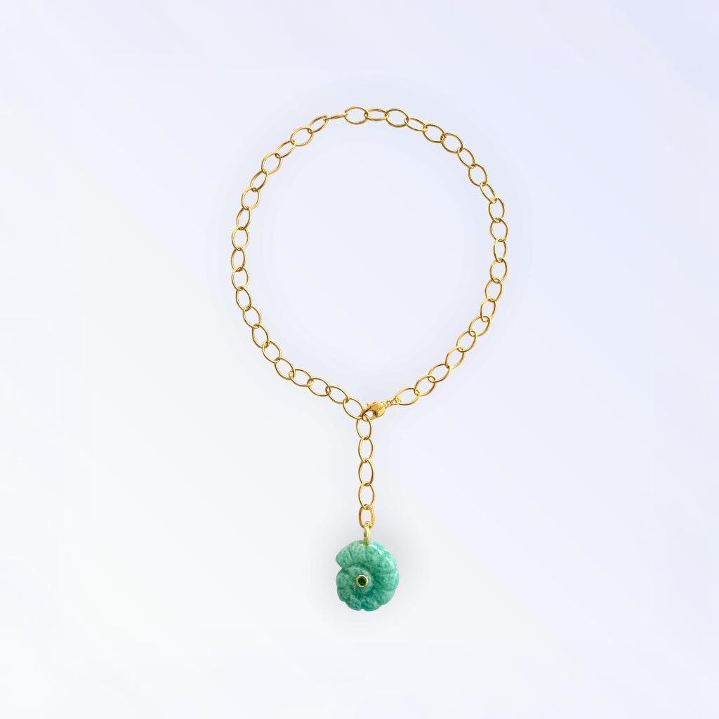 Necklace with Amazonite shell pendant