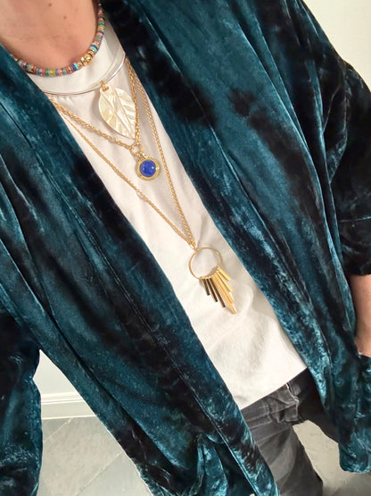 Necklace with lapis lazuli talisman