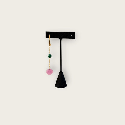 One piece earring with gemstones