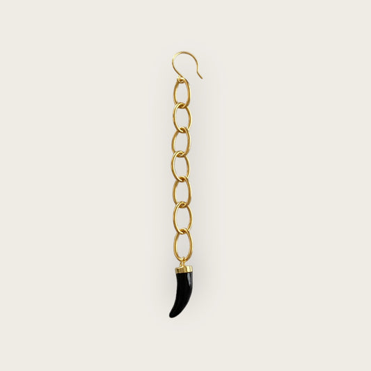 Black enamel tooth earring