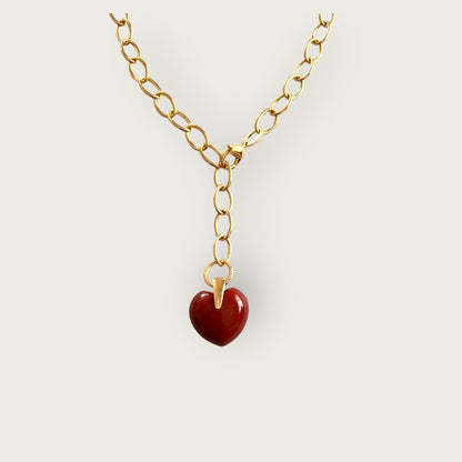 Necklace with Heart in red Jasper