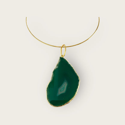 Choker with green Agate
