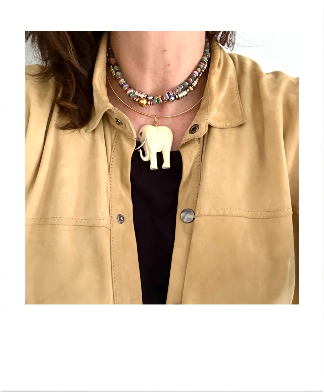 Vintage Elephant with ras du cou necklace