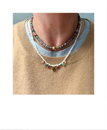 Ras du Cou necklace with gemstones
