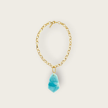 Chunky chain necklace with Amazonite
