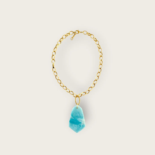 Chunky chain necklace with Amazonite