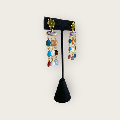 Single multi stones earring