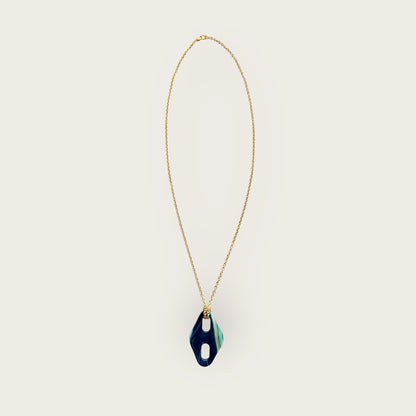 Long natural blue Agate necklace