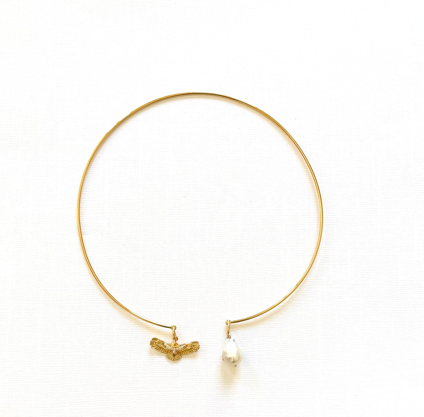 Choker with eagle and baroque pearl