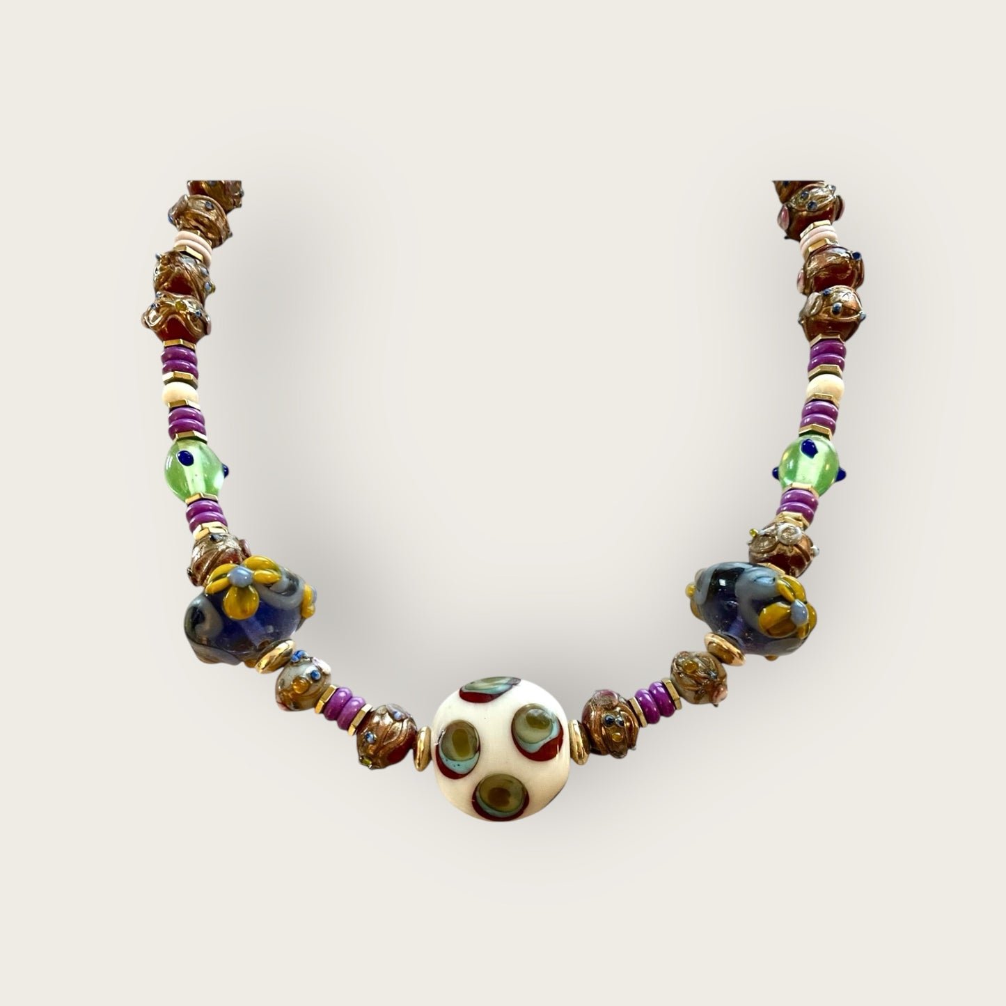 Glass bead necklace